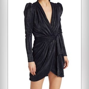 Jonathan Simkhai
Metallic PuffSleeve Wrap Dress
Midnight